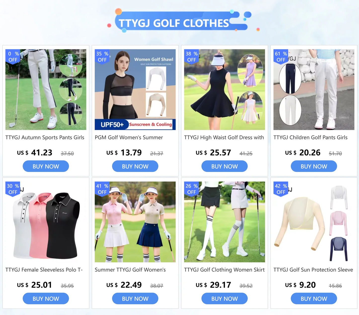 TTYGJ 2025 New Golf Women's Short-sleeved Shirt Quick-drying Breathable Polo Top Lady A-lined Golf Skirt Anti-exposure Skorts