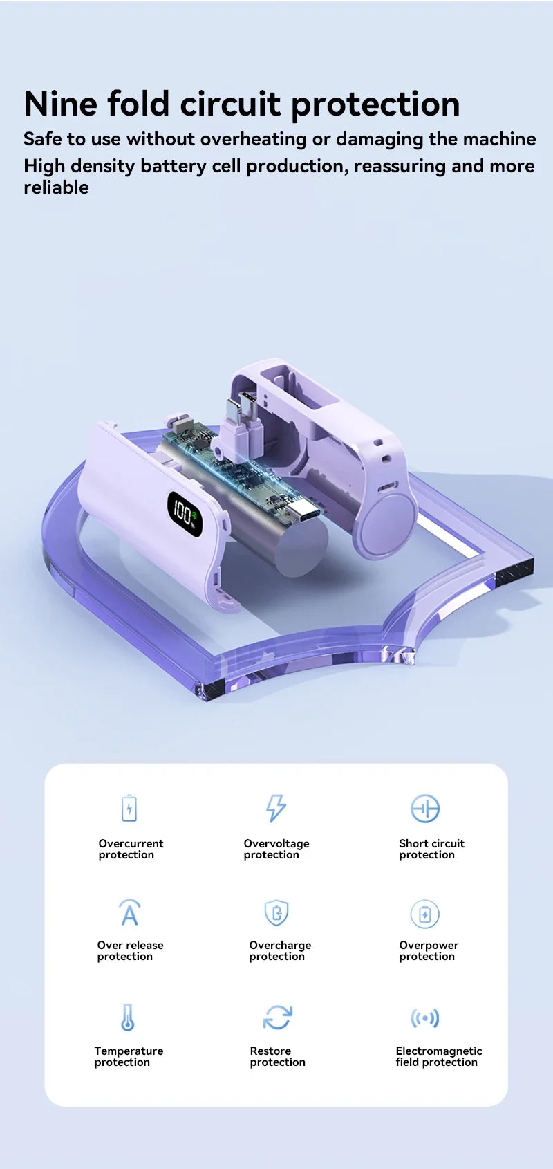 Mini Capsule 50000mAh High Capacity Power Bank Portable Wireless Fast Charging External Battery For iPhone Huawei Samsung