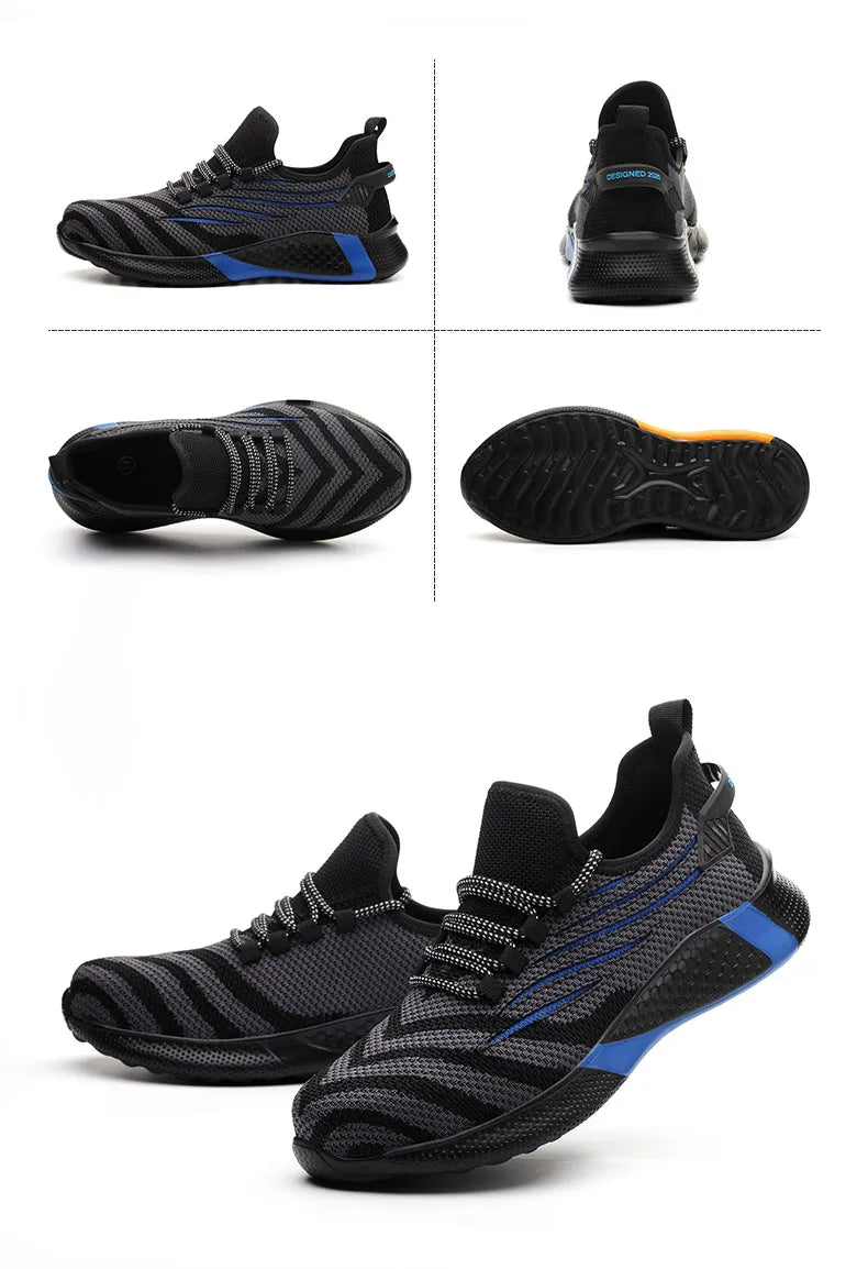 Work Safety Boots Ankle Height Anti Puncture Lace Up Men