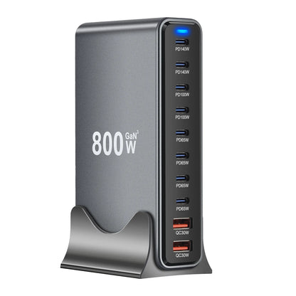800W GaN Desktop Charger 10-Port USB-C PD3.1 Fast Charge