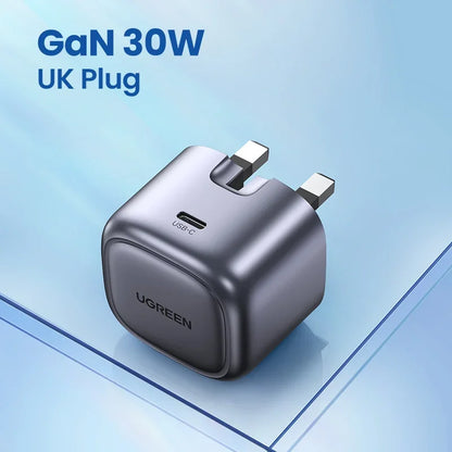 GaN 30W USB C Fast Charger PD3.0 For iPhone 15 14 13, iPad Pro, Samsung, Xiaomi