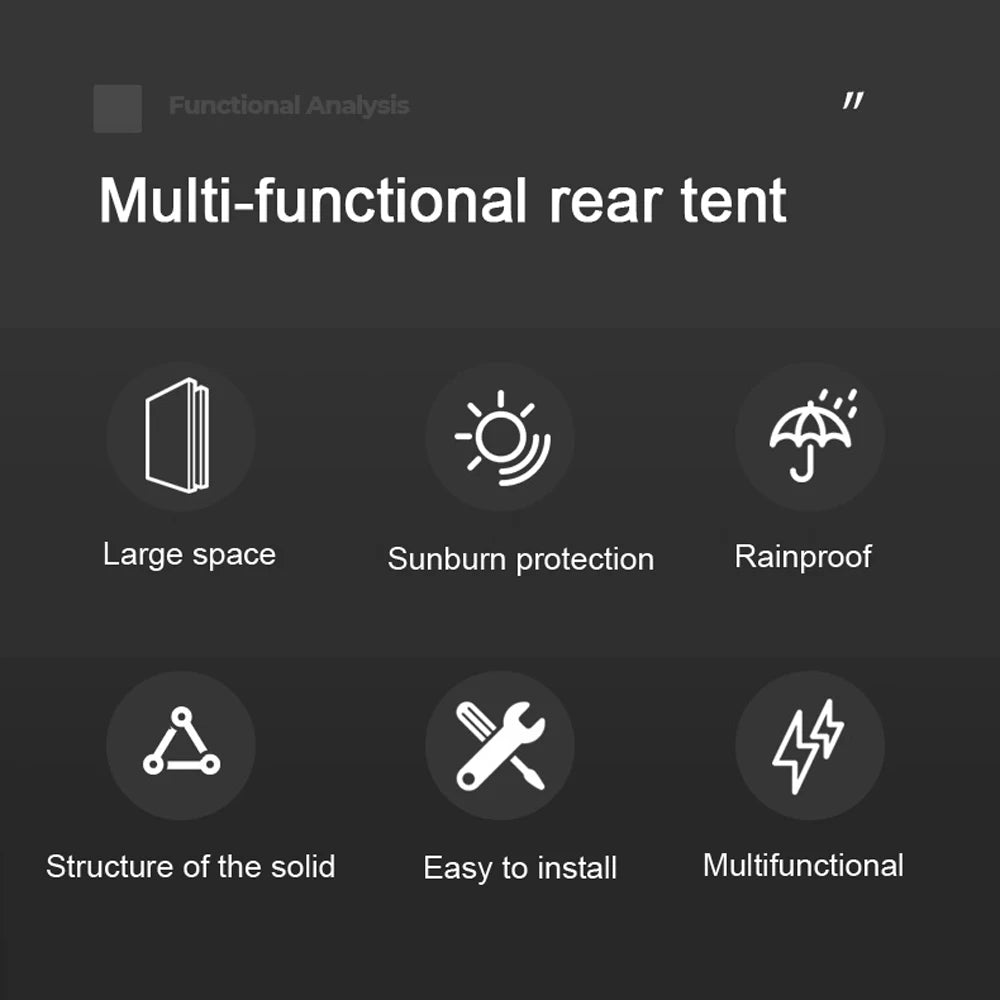Car Rear Extension Tent With Canopy For Outdoor Camping