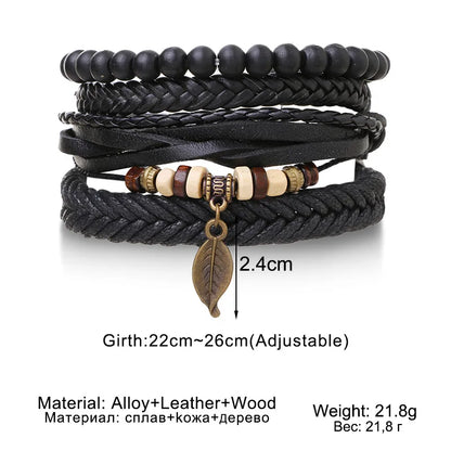 4-Piece Braided Wristband Set