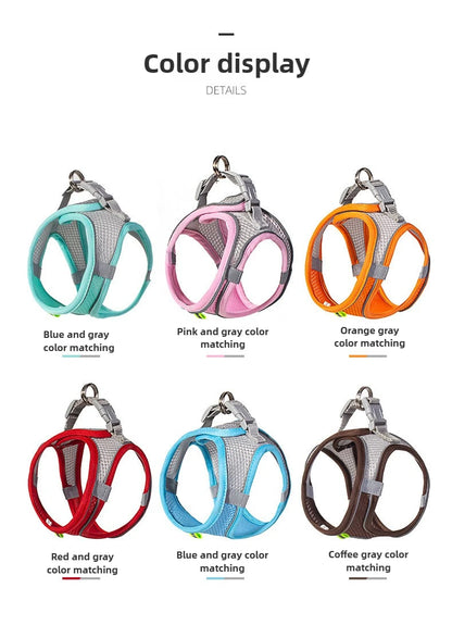 Cat Harness Vest Leash Set Adjustable Reflective Soft