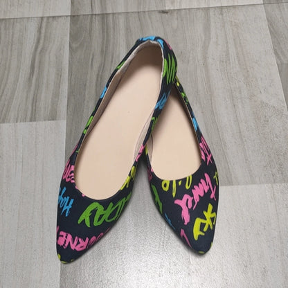 Women's Pointed Toe Flat Ballerina Shoes Slip On Casual