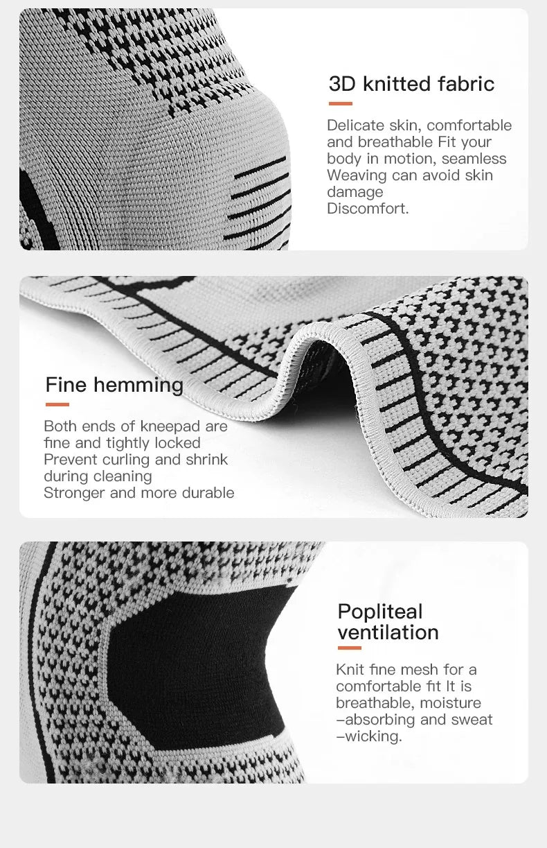 1PC Silicone Knee Pads Strap Patella Medial Support Meniscus Compression Knee Braces for Running Sport Knee Protection