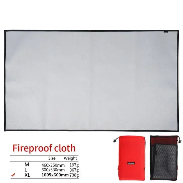 New Outdoor Camping Fireproof Cloth Picnic Barbecue Insulation Mat Flame Retardant High Temperature Fire Blanket Fiberglass Mat