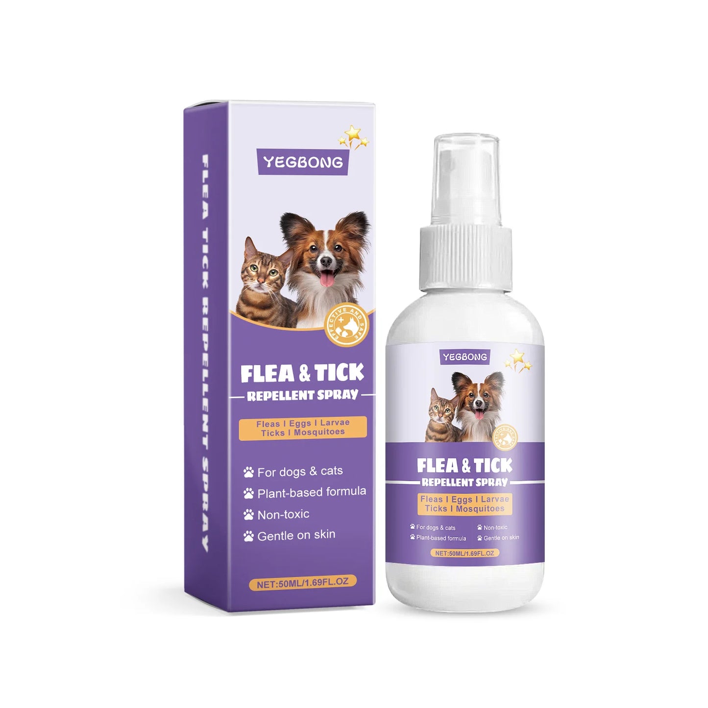 Pet Flea Repellent Spray Effectively Removing Fleas Ticks Relieve Skin Itching Natural Ingredients Non Irritating Pet Pest Spray