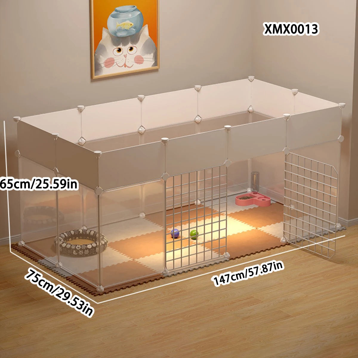 Pet Fence Household Isolation Cat Cage Dog Fence Large Free Space Indoor Cat Nest Assembly Cage Cat Cage