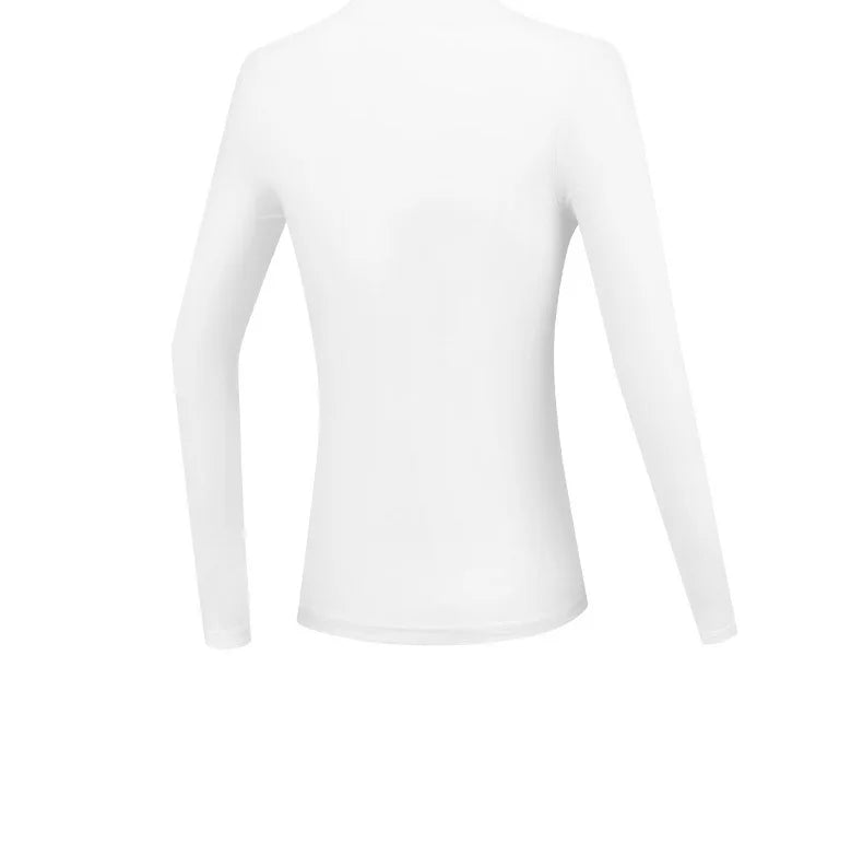 PGM Women Golf Shirt Ladies Fleece Long Sleeve Underwear Girl Keep Warm Slim Bottoming Tops Soft Stand Collar Golf Sportwear