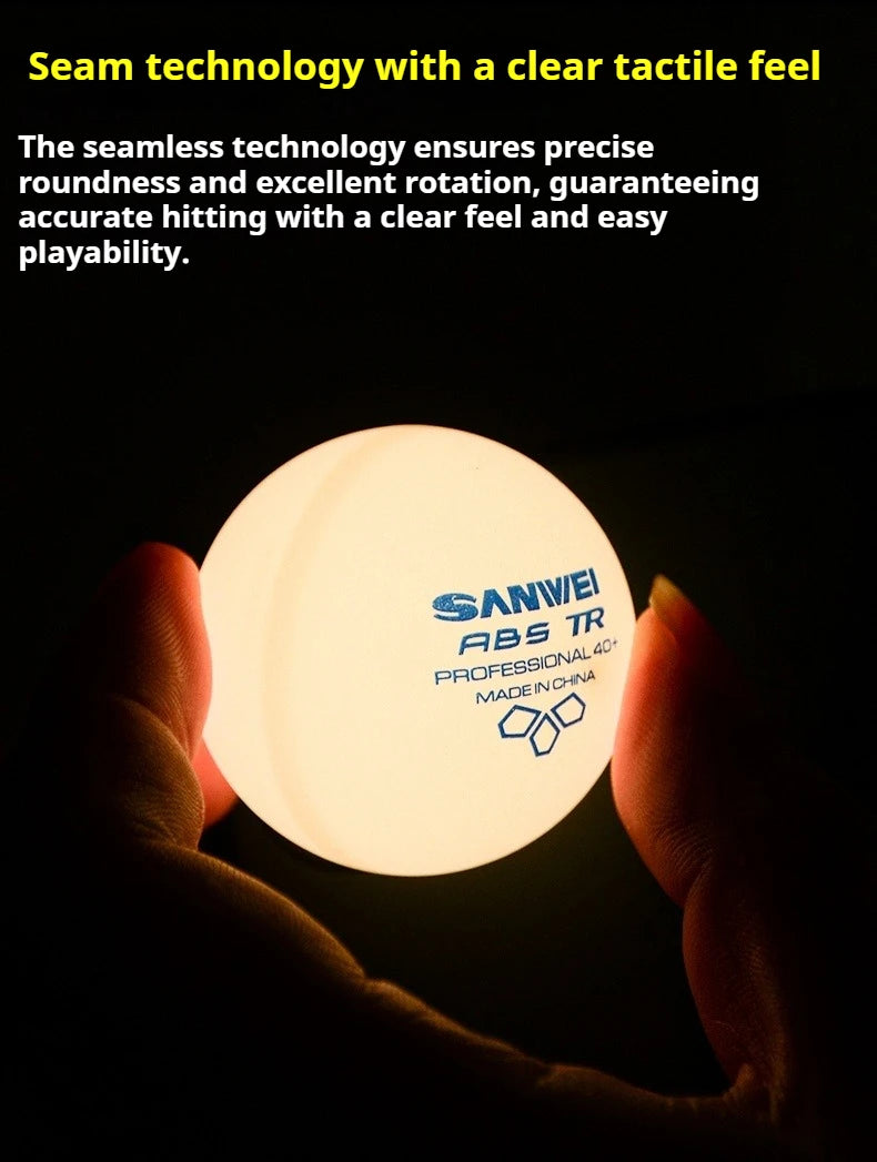SANWEI TR 3 Star Table Tennis Balls 40+ ABS New Material with Seamed Durable Professional Ping Pong Balls for Training 50/100pcs