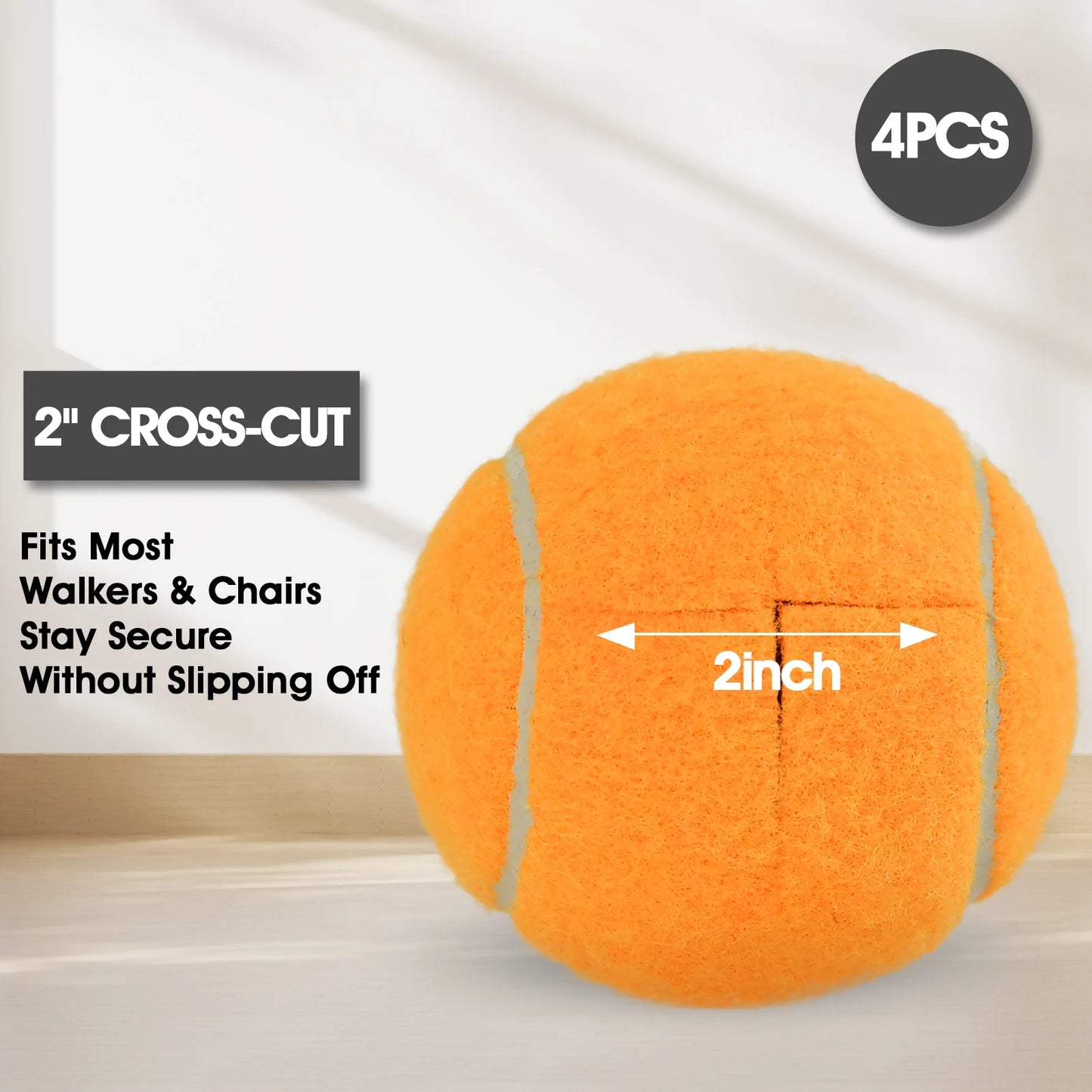 Pre-Cut Tennis Balls For Walker Fits Most Walkers and Chairs, Stay Secure Walker Tennis Balls for Reducing Noise, 4Pcs, 8Pcs