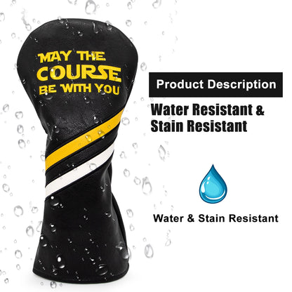 Golf Headcovers Driver Fairway Wood Hybrid Embroidered Leather Mallet