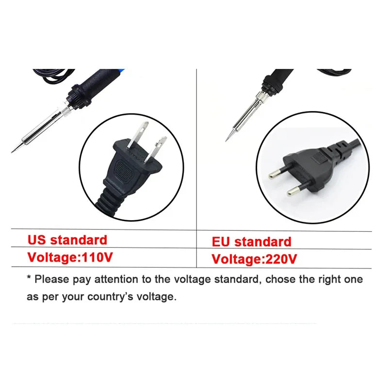 60W Adjustable Temperature Electric Soldering Iron  Welding Iron Rework Station Heat Pen Tips DIY Repair Tool