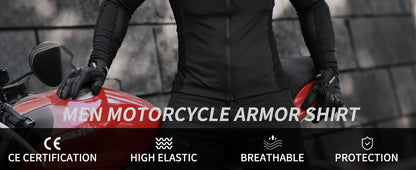 Motorcycle Full-Body Armor Jacket, Men, Black/Gray, Sizes S-XL