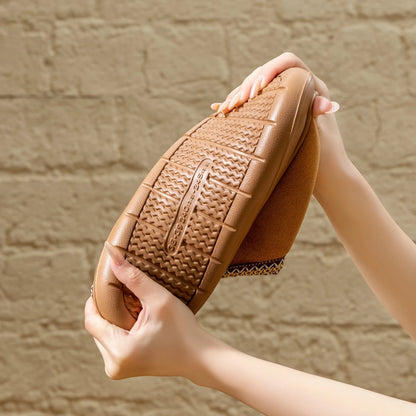 Mens Plush Fleece Lined Slippers With Thick EVA Sole Indoor Outdoor Non Slip