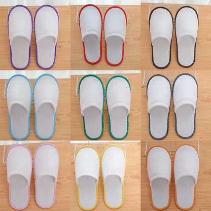 Hotel Slippers 10 Pairs Disposable Velvet Cotton Guest Slides