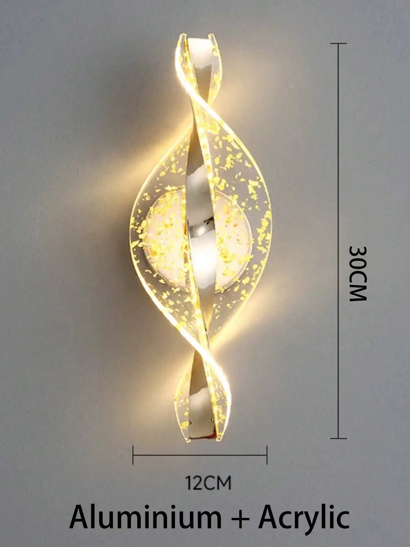 Modern Gold/Black Acrylic LED Wall Light – Bedroom and Living Room Decor