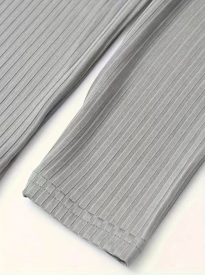 Men's Collarless Button-Front Knit Shirt Plus Size Long Sleeve Elastane