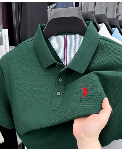 Men's Polo Shirt 100% Cotton Short Sleeve Embroidered