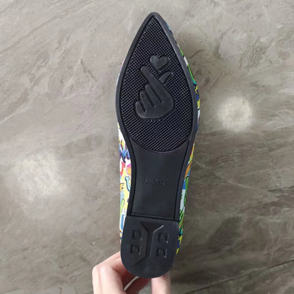 Women's Pointed Toe Flat Ballerina Shoes Slip On Casual