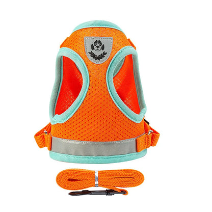 Dog Harness Vest Set With Leash And Collar Reflective Small To Medium Dogs