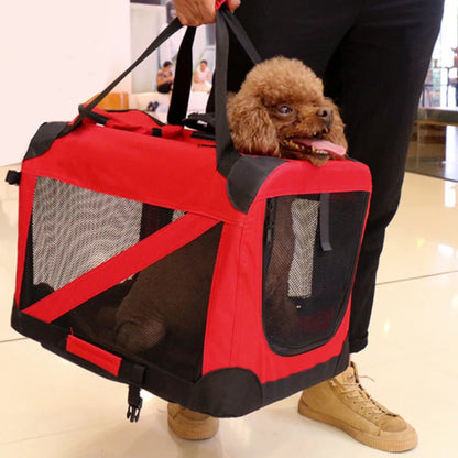 Nylon Car Travel Pet Carrier Folding Cage For Medium And Large Dogs