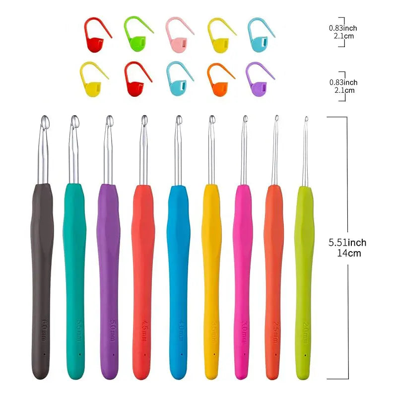 Crochet Kit Beginners Crochet Hook Set with Crochet Yarn,Portable Crochet Set Crochet Hooks Travel Knitting Crochet Supplies