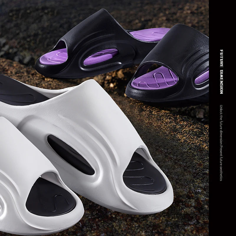 Shock Absorption Summer Slippers for Men & Women EVA Soft Bottom Thick Sole Indoor/Outdoor Slides Beach Casual Shoes Comfortable