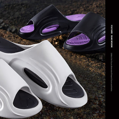 Mens Slippers Anti Slip Thick Sole PU Upper PU Insole