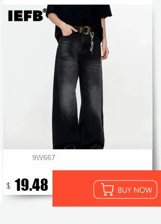 Men's Denim Jeans Loose Straight Wide Leg Washed Solid Color