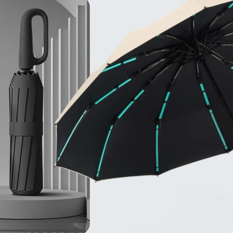 20Bones 105cm Large Reinforced Wind-resistant Rain-resistant Dual-purpose UV-resistant Fully Automatic Ring-buckle Umbrella