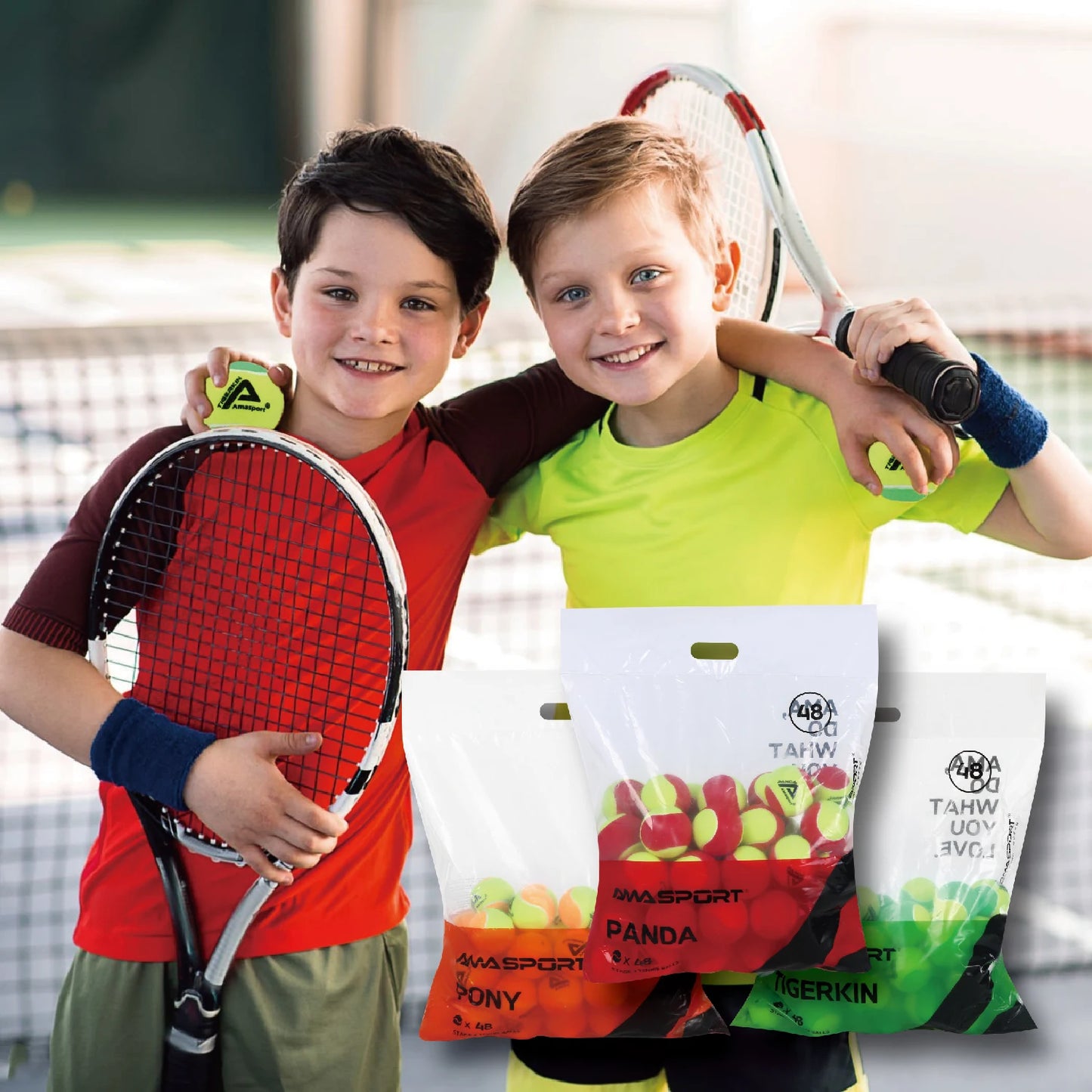 AMA SPORT Kids Training (Transition) Balls 20% 50% 75% Slower For Beginner Child Practice Tennis Soft Beach Tennis Ball 6~12PCS