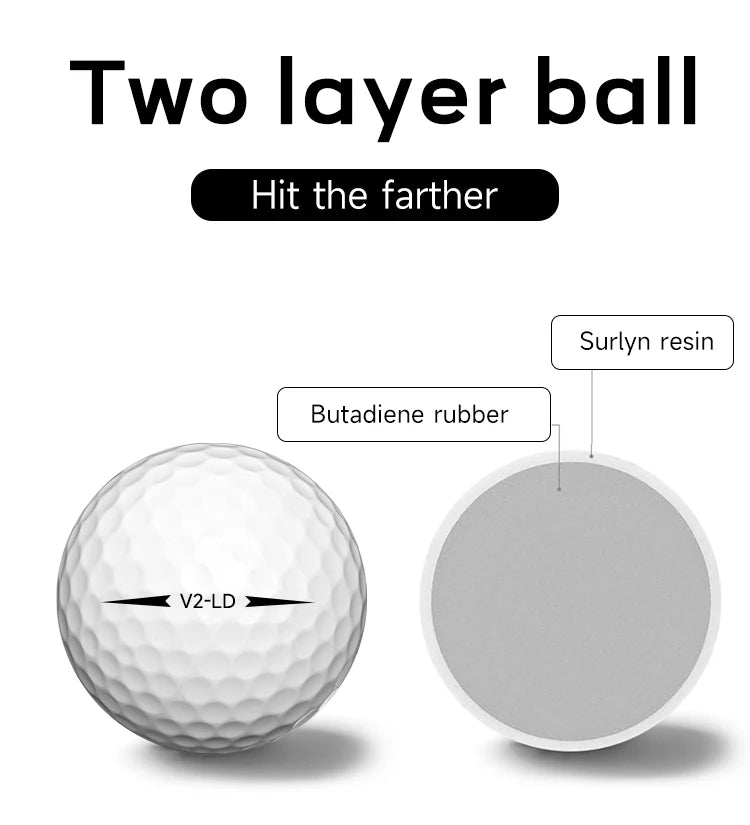 Caiton 100pcs 2-Layer Golf Balls - 332 Dimple, Max Distance, Spin Control, Durable, Precision - For Golf Training & Play