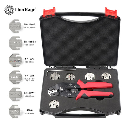 6 In 1 Crimping Pliers Kit With Five Jaws For 2.8 4.8 6.3 Terminals Insulated