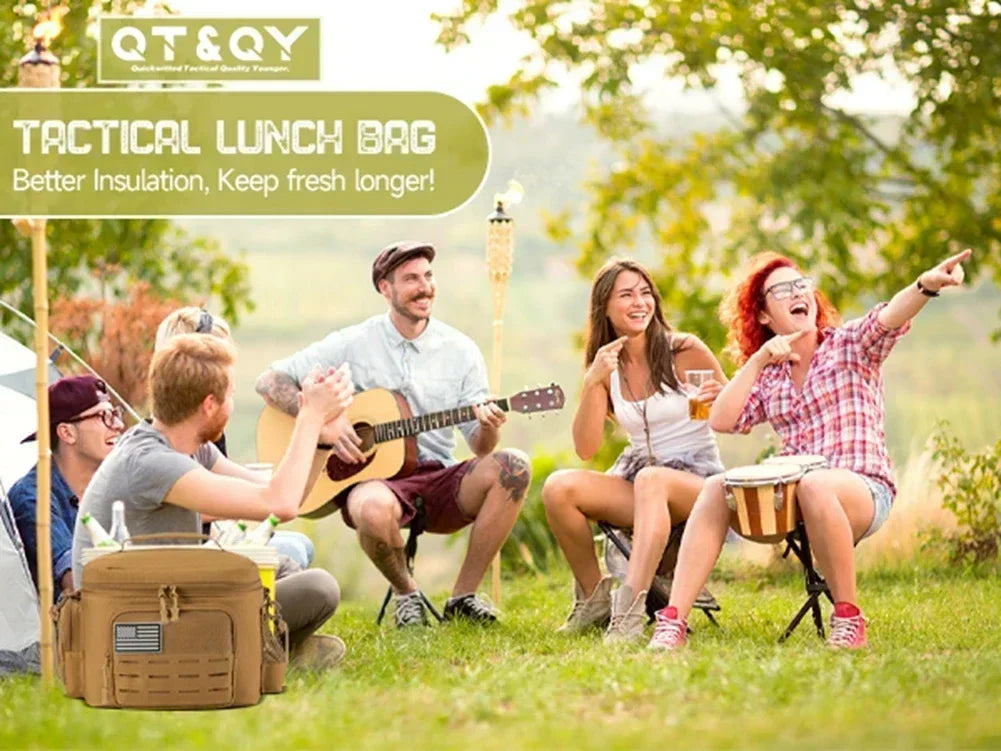 13L Tactical Thermal Cooler Bag Picnic Cooler Box Camping Lunch Bag Outdoor Heavy Duty Lunch Box Cooler Backpack Camping Storage