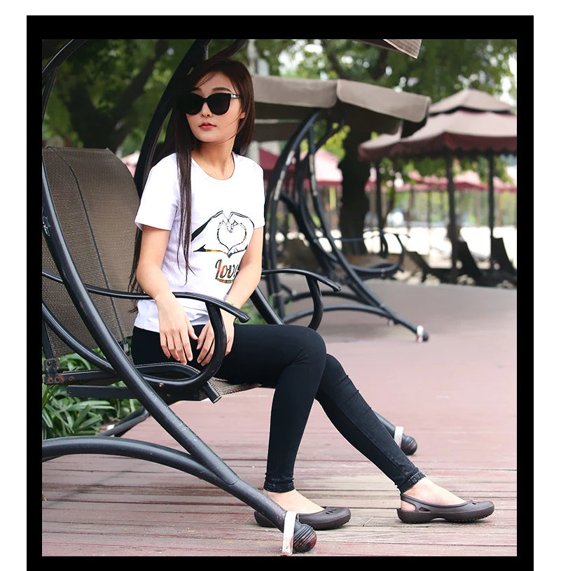 Certified Satihu Summer New Lightweight Anti Slip Hole Shoes  Clog For Women's Flat Bottom Sandals Nurse Outdoor Beach Jelly