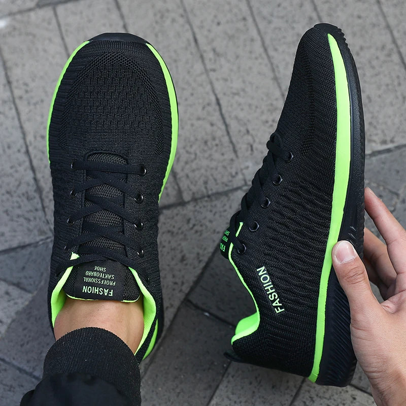 Men's Mesh Running Sneakers Breathable Knit Lightweight Casual Shoes Size 39-46