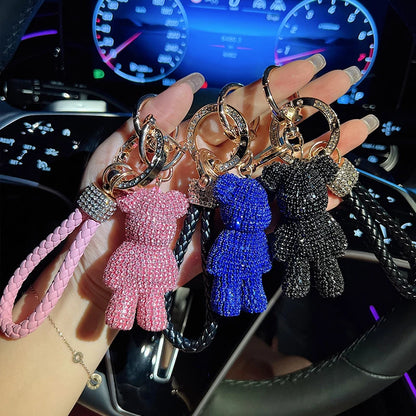 Bear Shaped Keychain And Bag Pendant With Rope Design