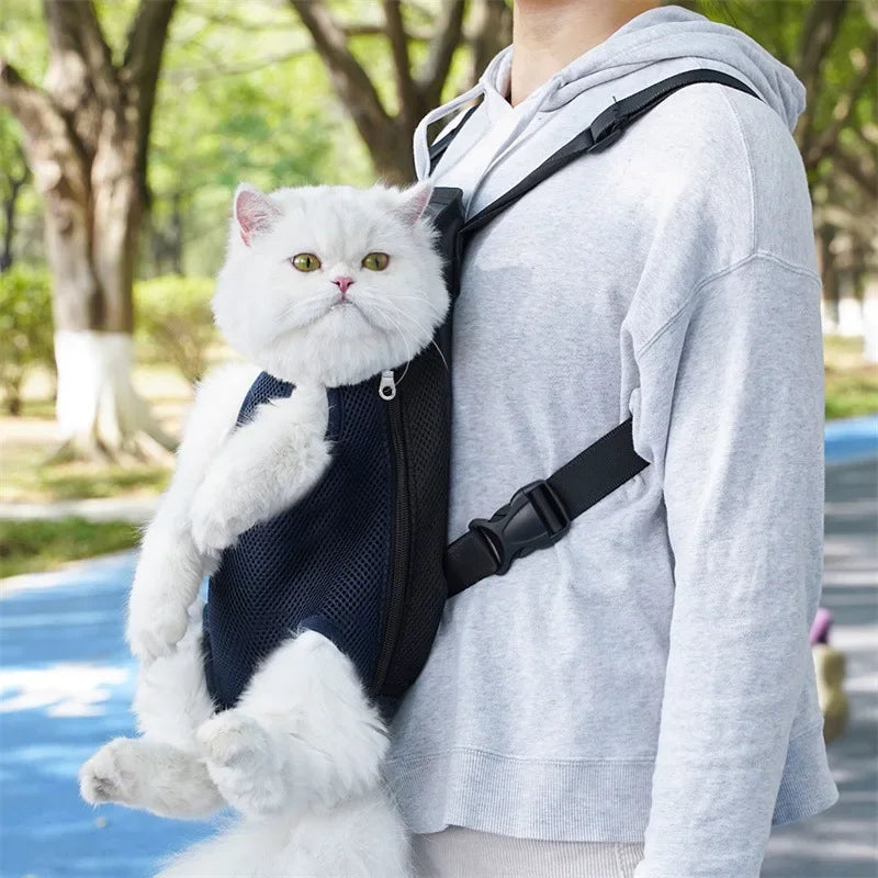 Pet Backpack Portable Portable Cat Double Shoulder bag Outdoor Travel Dog Carrier Bag Pet Dog Front Bag Mesh Backpack