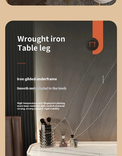 Makeup Dressing Table Mirror With Led Lighting And Storage White