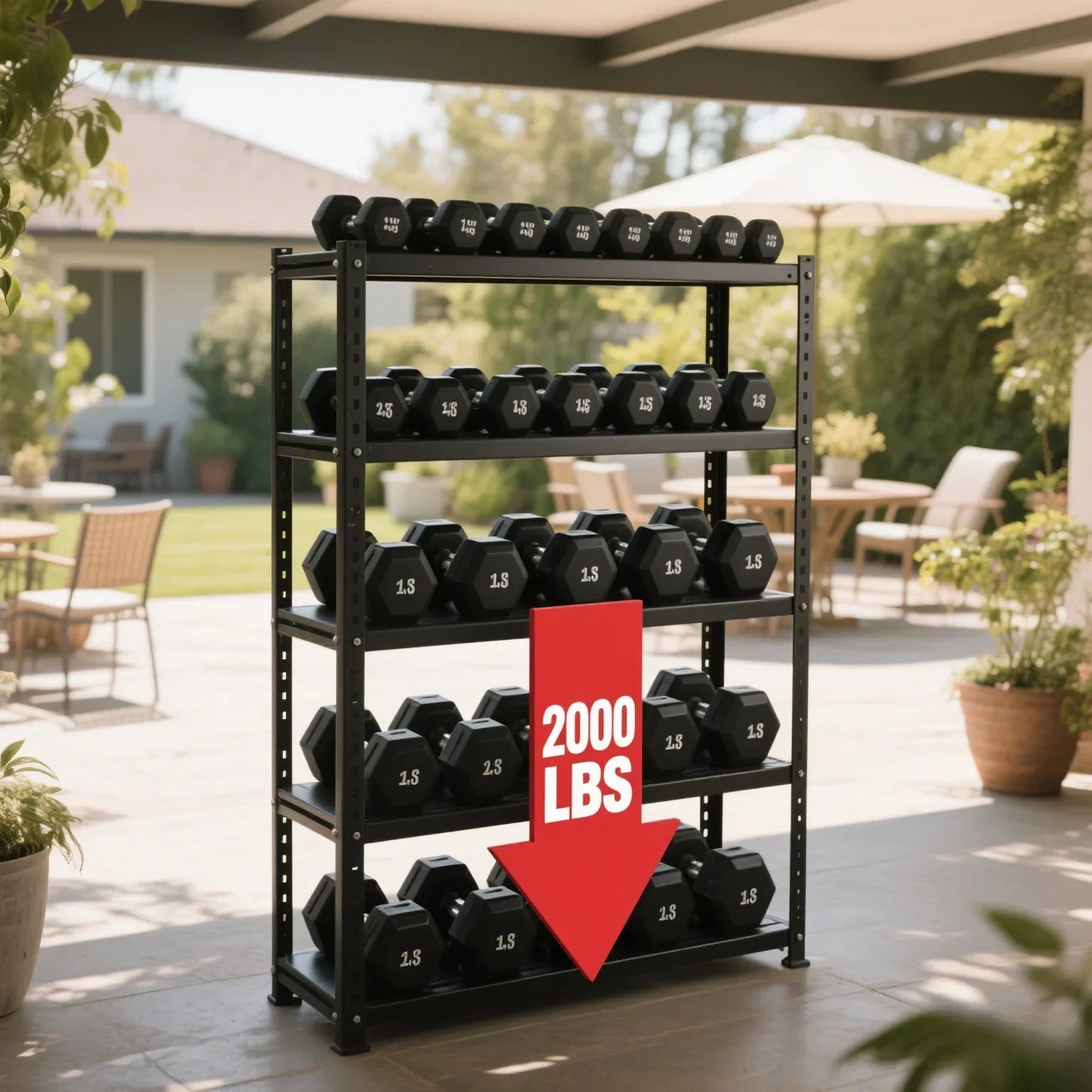 2000 lbs Heavy Duty Storage Shelving Unit 5-Tier Adjustable Metal Rack Easy Assembly Garage Warehouse Organization