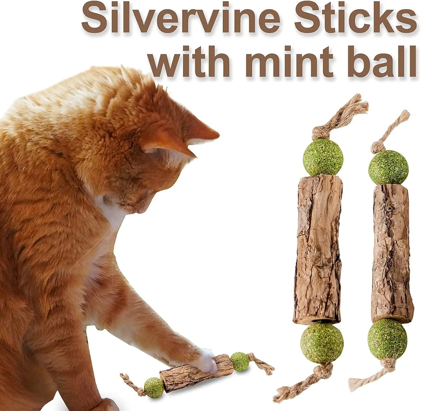 Natural Catnip & Silvervine Molar Stick for Cats