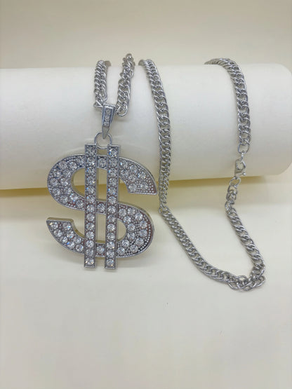 2-Piece Hip-Hop Spades Heart Pendant Necklace, Unisex, Zinc Alloy