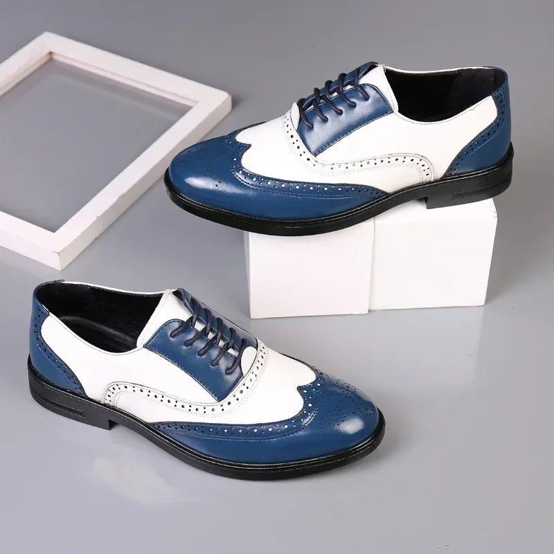 Men's Plus Size Lace Up Dress Shoes Point Toe Business Formal Wedding