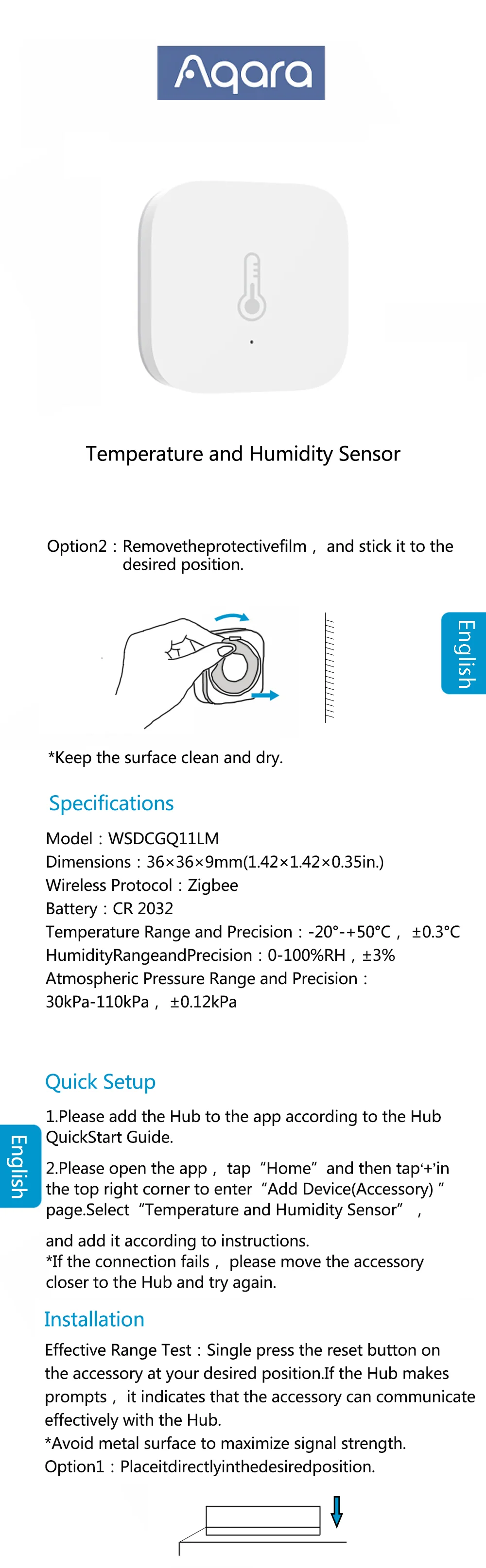 Original Aqara Temperature And Humidity Sensor Zigbee Smart Air Pressure Environment Sensor Smart Home For Mi home Homekit APP