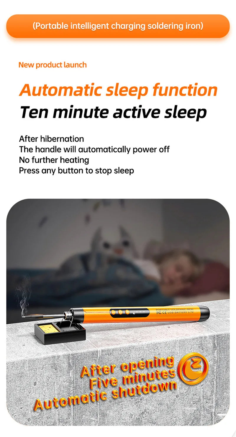 USB Wireless  Digital Electric Soldering Iron Kit  Cordless Adjustable Temperature 300-450℃ Smart Welding Solder Tool