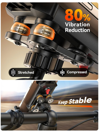 Bike And Motorcycle Phone Holder Mount With Vibration Dampener, 4.7-7 In