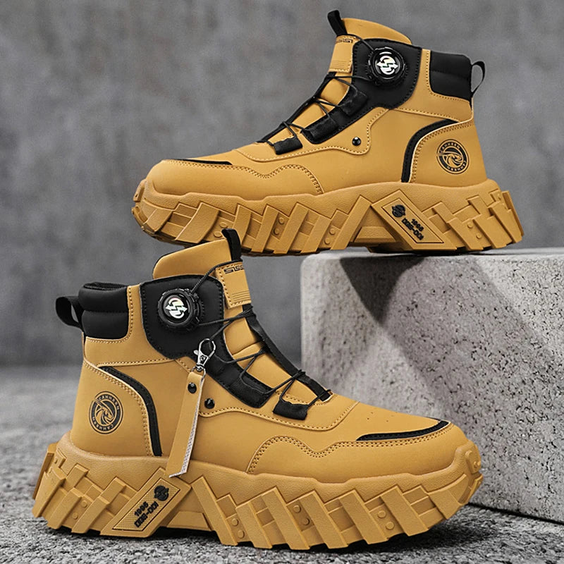 Leather High-Top Outdoor Boots For Men Ankle Hiking