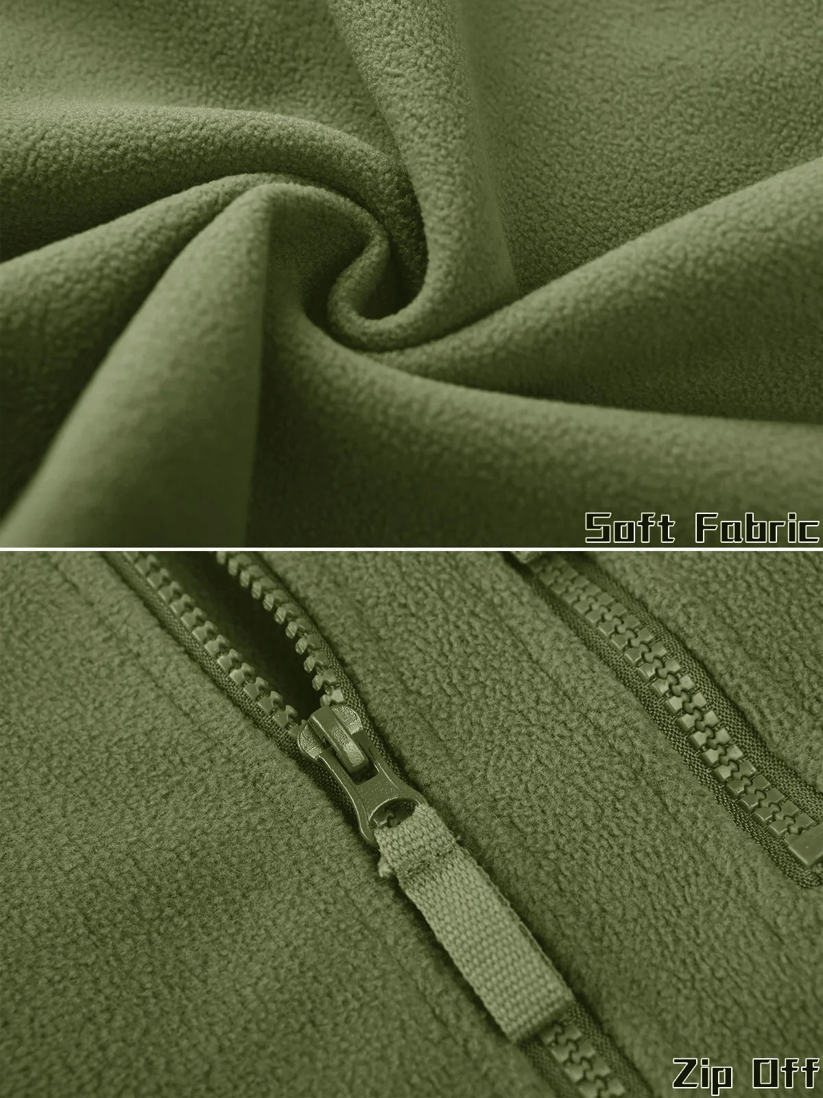 TACVASEN Men's Fleece Jacket Soft Warmth Windproof Full Zip Up Coat Multiple Zipper Pockets Hiking Working Outdoors Windbreaker